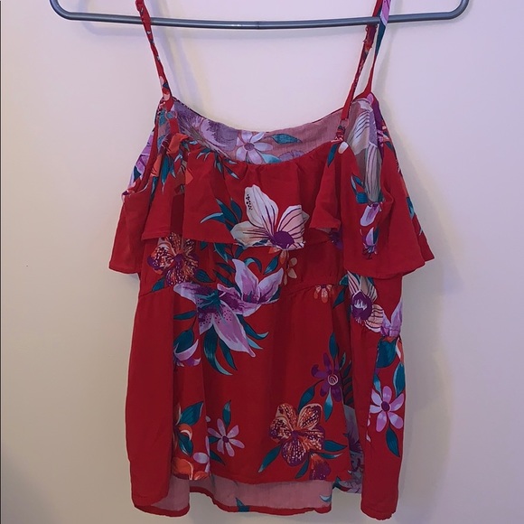 Red floral tank top - Picture 2 of 3